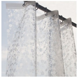 Eforcurtain Small 36 by 72-inch Cobblestone Waterproof Shower Curtain Liner with Magnets Plastic EVA Semi-Transparent Bath Stall Curtain Used as Stand Alone or Liner