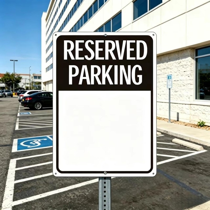 (2 Pack) Blank Reserved Parking Sign, Write-On Sign, 14x10 Inches