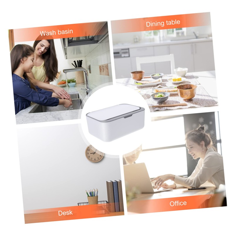 GLEAVI 1Pc Capacity Tissue Box Grey Material Wet and Dry