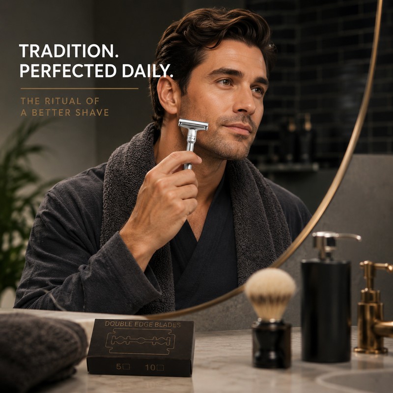 Men’s Double Edge Safety Razor for Wet Shaving – Zinc