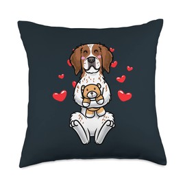 Brittany Spaniel Stuffed Animal Kawaii Dog Epagneul Breton Throw Pillow