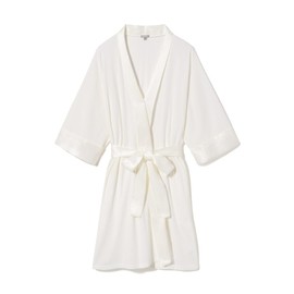 PJ Harlow Womens Shala-rib Knit Camono With Satin Belt And Trim ROBE, Pearl, X-Small US