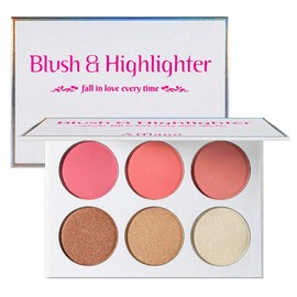Blush Highlighter Palette, Blusher Illuminator Highlighter Contour Bronzer All in One Makeup Palette, Glow Blusher Bronzer Highlighter Powder Kit, High Pigmented Easy to Blend Longlasting