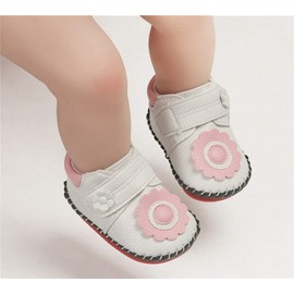 HsdsBebe Baby Boys Girls Pu Leather Hard Bottom Walking Sneakers Toddler Rubber Sole First Walkers Infant Cartoon Slippers Crib Shoes(6-12 months)