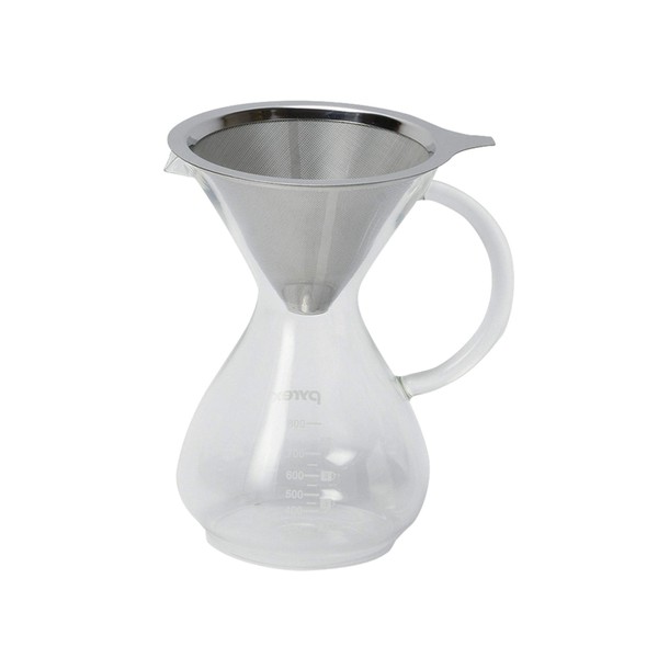PYREX CP-8537 Coffee Server 600ml with Stainless Filter, Clear