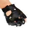 SELECOCO Studded Fingerless Gloves, Punk Rock, PU Leather, Half Finger