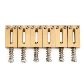 Musiclily Ultra 10.8 mm Tremolo Saddle Brass Bridge Tailpiece for Strat Tele Style Electric Guitar, Original Colour (Set of 6)