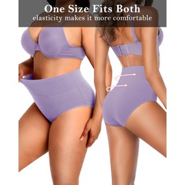 J-pone Women's Cotton Underwear High Waisted Tummy Control Full Coverage Ladies Panties (Regular & Plus Size) 3XL 4XL