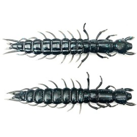 Tackle Max Hellgrammite Fishing Lure 3.7", soft bait, realistic lure, 8pk - Black and Blue