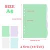 DY.2ten 4 Sets A5 Translucent Binder Dividers Index Page Tab