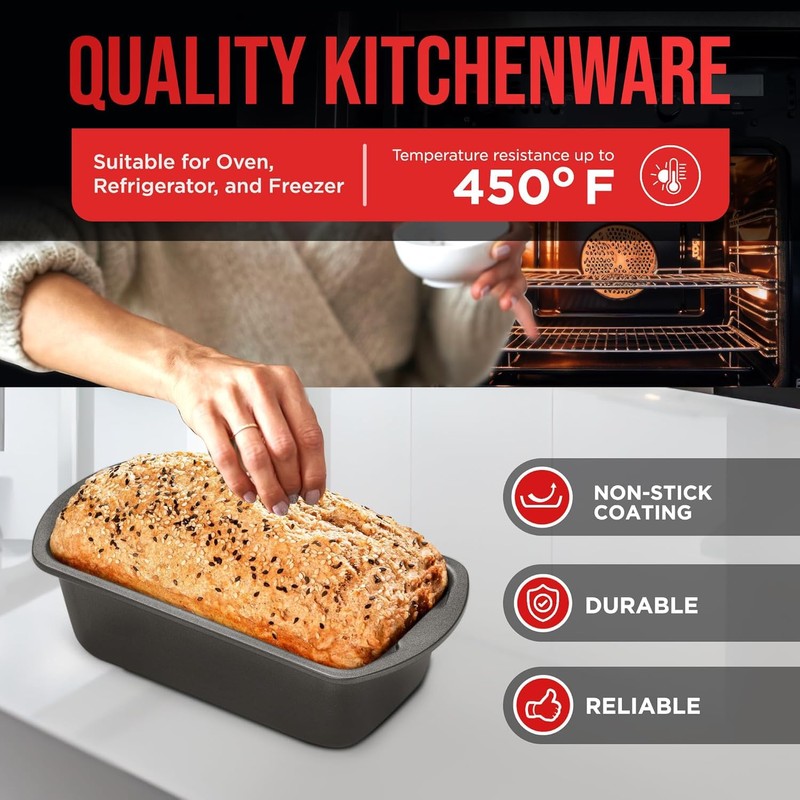 Nonstick Loaf Pan Set Pack of 2, 10.2" & 11"