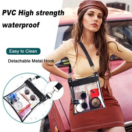 透明バッグ 仕事用 スタジアム承認クリアバッグ 調節可能なショルダーストラップ クリアバッグ ショルダー 軽量 プラスチック 通勤 バッグ