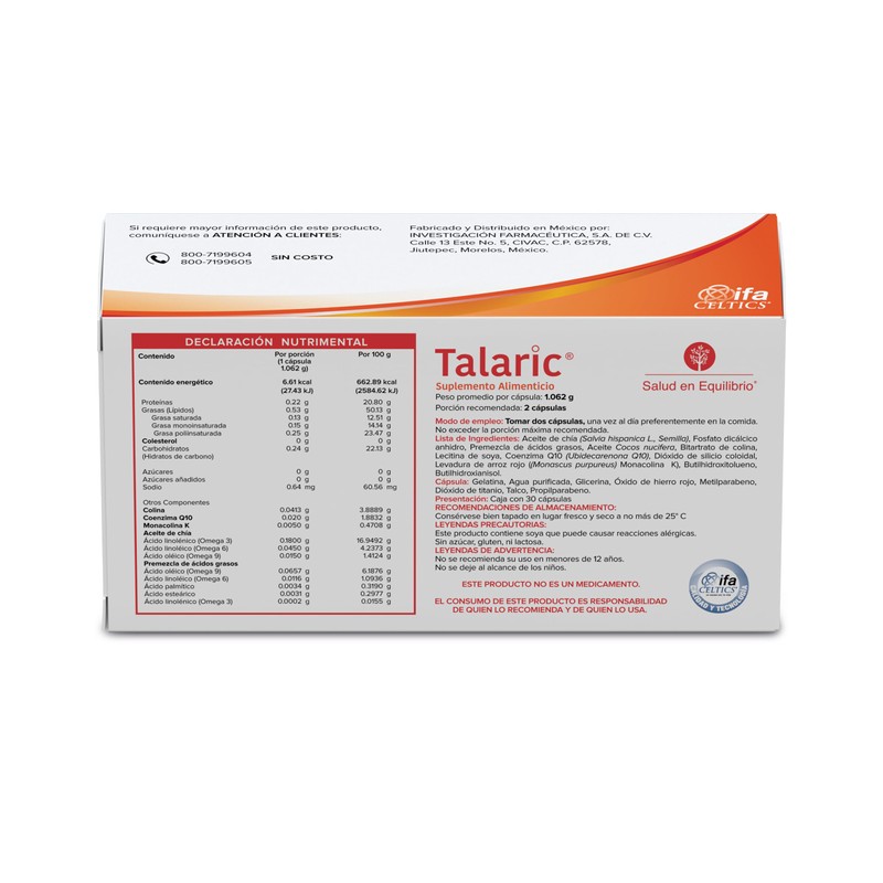 Nutra-celtics | Talaric Suplemento Alimentación Caja con 30 cápsulas