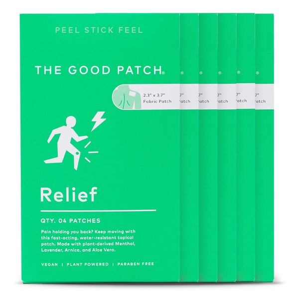 The Good Patch Plant Powered Pain Relief Patches - Menthol, Lavender, Arnica and Aloe Vera to Temporarily Relieve Minor Muscle Pain, Joint Aches and Arthritis (24 Total Patches)