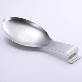 Stainless Steel Spoon Rest, Spatula Ladle Holder Spoon,Heavy Duty Cooking Utensil Rest for Stove Top Kitchen Countertop, Dishwasher Safe (1)