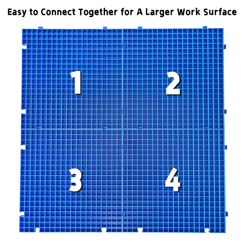 Stained Glass Cutting Mat, Solid Bottom Plastic Grid, Blue, 1