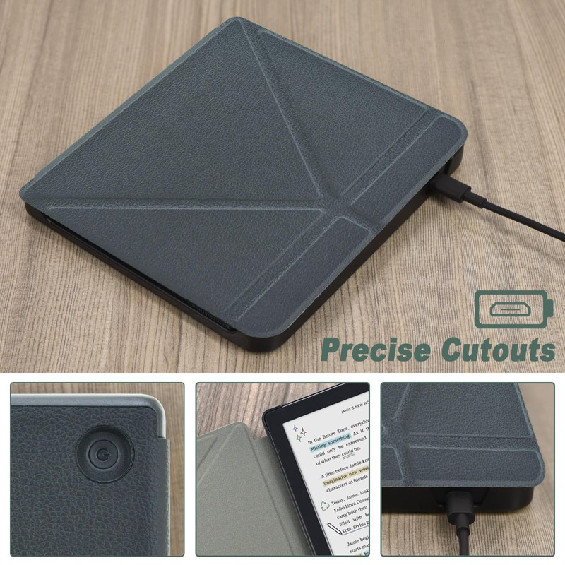 DMLuna Origami 2-Way Stand Case for Kobo Libra Colour (Model:N428,