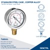 SENCTRL 30inHg Vacuum Pressure Gauge, 2" Dial, 1/4 NPT Lower