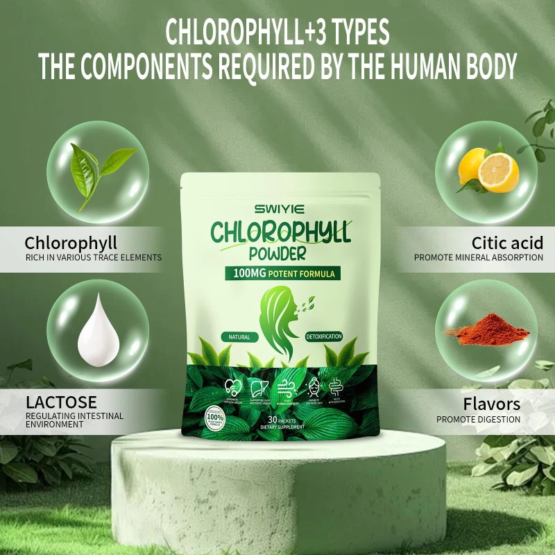 Swiyie Chlorophyll Powder – 100mg Detox, Gut & Breath Support,