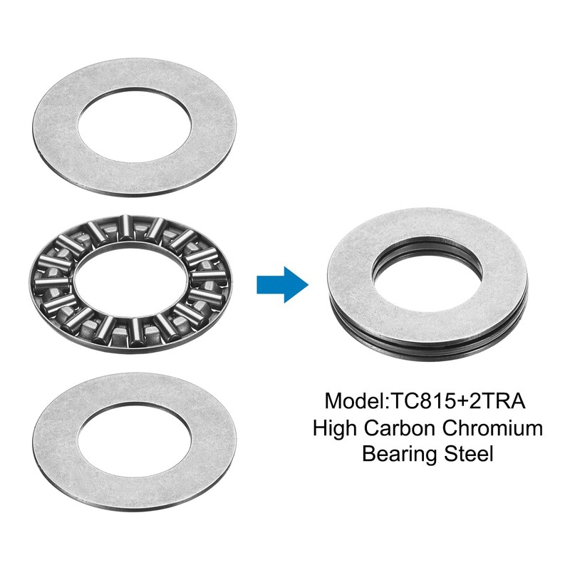 sourcing map 8 Sets TC815+2TRA Thrust Needle Roller Bearings with