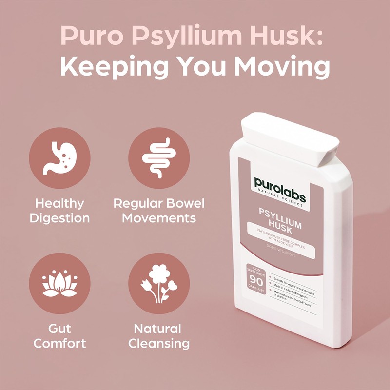 Purolabs Psyllium Husk Complex - High Purity 99.9% Fibre Supplement