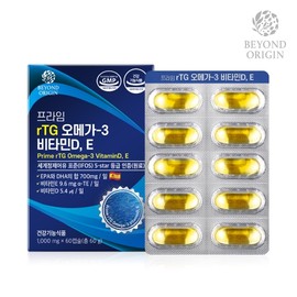 Beyond Origin Prime rTG Omega-3 Vitamin D,E 1,000mg 60 Capsules / 비욘드오리진 프라임 rTG 오메가-3 비타민D,E 1,000mg x 60캡슐