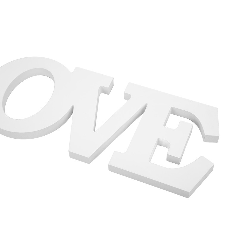 Wood Love Sign White One Piece Design Exquisite Beautiful Wooden