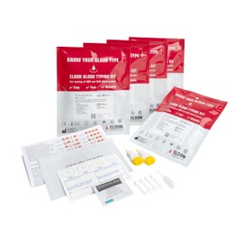 Eldoncard Blood Typing Kit, 5 Test Pack, Know Your Blood Type, Accurate Instant Home Testing, Determine A, O, B, Rhs-D Negative & Positive Groups