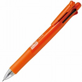 Zebra Clip-On Multi F Series 0.7 mm Ballpoint Multi Pen/0.5 mm Pencil, Powerful Orange Body (B4SA1-POR)