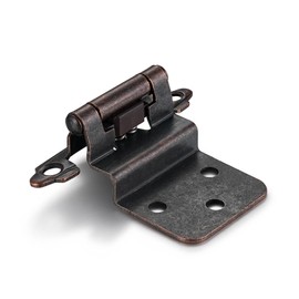 Vallecloud 4 Pack (2 Pair) 3/8" Inset Antique Copper Self Closing Cabinet Hinges for Offset Kitchen Cabinet Door, Face Frame Semi Concealed Hinges