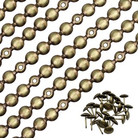 bociloy 10Pcs 1 Meter Upholstery Tacks Strips, Decorative Nail Strips Trim for Sofa, Headboard, Chair Furniture with Single Tacks (D11mm Brass)