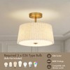 HILUXIA 13 Inch Linen Pleated Semi Flush Mount Ceiling Light