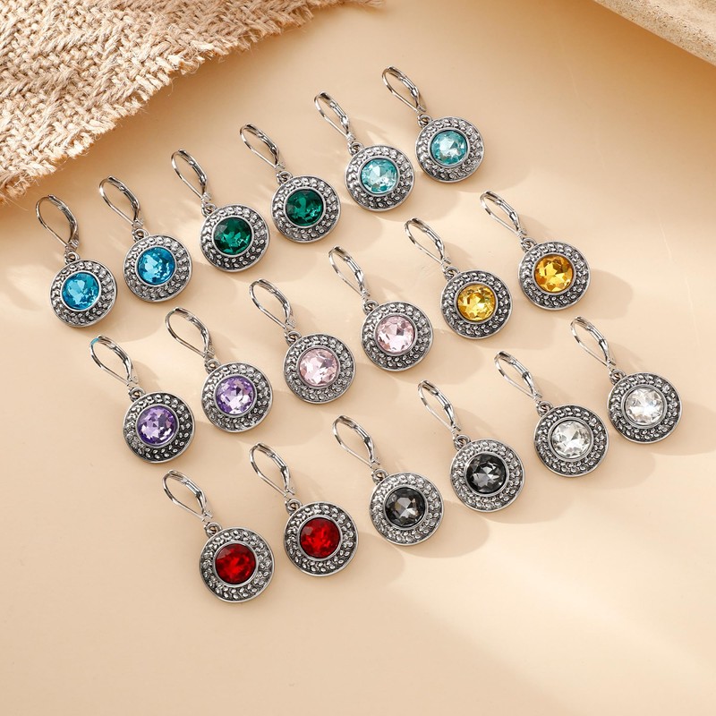 Dangle Earrings for Women Multicolor Crystal Drop Boho 9 Set