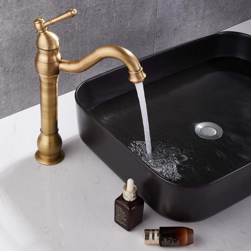 Vessel Sink Faucet Antique Brass Bathroom Single Handle Lavatory Vanity