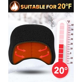 Lauzq 20°F Winter Ear Warmers Headbands - Thermal Ear Muffs for Men Women in Cold Weather for Ski Running Cycling Workout(A-2-Black)