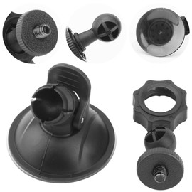Car Suction Cup for Dash Cam Holder Vehicle Video Recorder on Windshield & DashBoard Mount with 360 Degree Angle View for Driving DVR Camera Camcorder GPS Action Camera(Black)