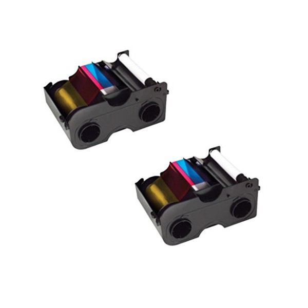 Fargo Printer YMCKO Color Ribbons for DTC1000 and DTC1250e - 2 Pack Bundle