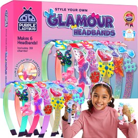 PURPLE LADYBUG DIY Headband Making Kit - Crafts for Girls Ages 6-8, 5-9 Years Old Girl Gifts, Birthday, Hair Accessories, Fun Summer Activities for Kids, Back to School Gifts for Students