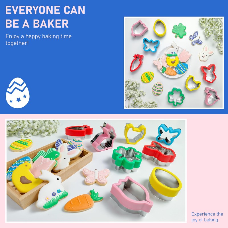 8-Piece Easter Cookie Cutter Set, Bread Cutters for Children, Sandwich