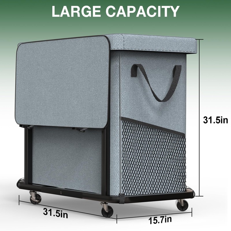 60 Gal (230L) High Grade Large Laundry Basket with Wheels,