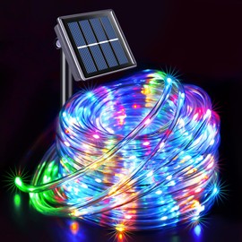 JMEXSUSS 200 LED Trampoline Accessories Solar Rope Light, 66ft IP 65 Waterproof Solar Pathway Lights Outdoor, 8 Modes Trampoline Lights for Basketball Hoop Ladder Slide Pathway Tent Camp(Multicolor)