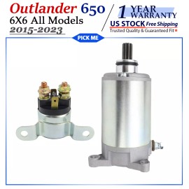 Motorsupermarkets Starter for Can-Am Bombardier Outlander 650 6X6 All Models 2015-2023 With Relay
