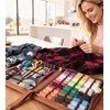 170-Piece Sewing Kit for Home Repairs – Portable Brown Storage
