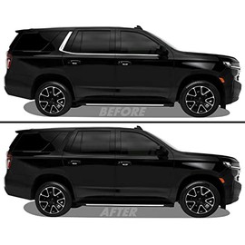 SlickMod Chrome Delete Blackout Vinyl Overlay for 2021-2023 Chevy Tahoe Window Trim (Matte Black)