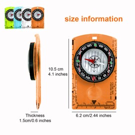 Outdoor Compass 4 Pack - TRACOMPAN Professional Waterproof Compass Navigation with Adjustable Declination & Magnifier | Map Reading Tool for Hiking Orienteering Survival Kits