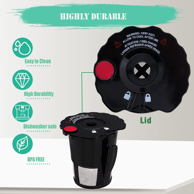 Podoy 119367 Reusable Coffee Filter Cover Lid Compatible with Keurig