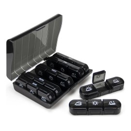 Pastillero Organizador Semanal De Píldoras 3 Tomas Portátil Color Negro