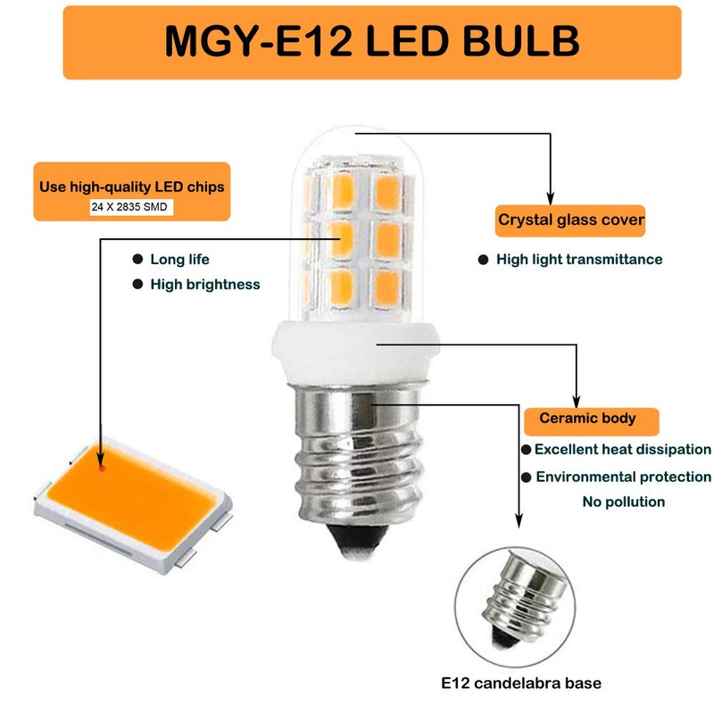 G MGY OLED E12 LED Bulbs Replacement for 15W Himalayan