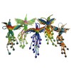 Beaded Hummingbird, 5 Piece Set, Souvenir, from Mexico, Multicolor, 5"