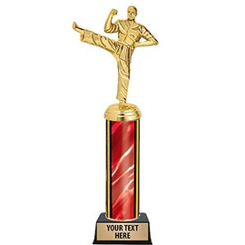 11" Red Karate Male Trophies - Customized Karate Male Trophy Awards Prime